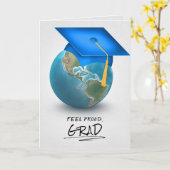 blauwe dop op het wereldbol kaart (Gele Bloem)