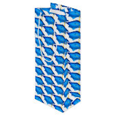 blauwe dopjes met goudbril wijn cadeautas (Achterkant Gekanteld)