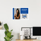 Blauwe dozen en foto-Afstuderen Poster (Thuiskantoor)