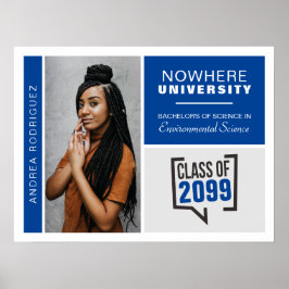 Blauwe dozen en foto-Afstuderen Poster