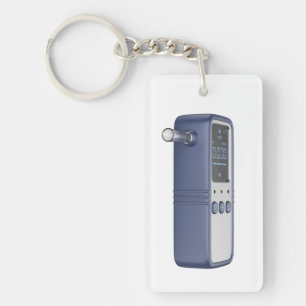 Blauwe draagbare ademtester voor alcoholtest sleutelhanger