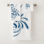Blauwe draai op witte achtergrond bad handdoek (Insitu)