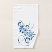Blauwe draai op witte achtergrond bad handdoek (Handdoek)