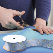 Blauwe Draaiende Liberty Bloemenpatroon Elegante B Satijnen Lint