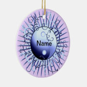 Blauwe Draaikolk Yin Yang  Keramisch Ornament (Rechts)