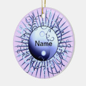 Blauwe Draaikolk Yin Yang  Keramisch Ornament (Links)