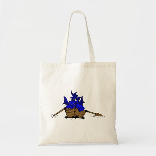 Blauwe draak aan boord tote bag (Voorkant)