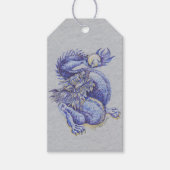 Blauwe draak cadeaulabel (Voorkant)