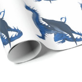 Blauwe draak cadeaupapier (Rol Hoek)