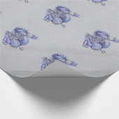 Blauwe draak cadeaupapier (Hoek)