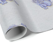 Blauwe draak cadeaupapier (Rol Hoek)