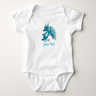 Blauwe Draak Cartoon Baby Rompertje