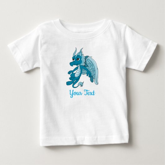 Blauwe Draak Cartoon Baby T-Shirt (Voorkant)