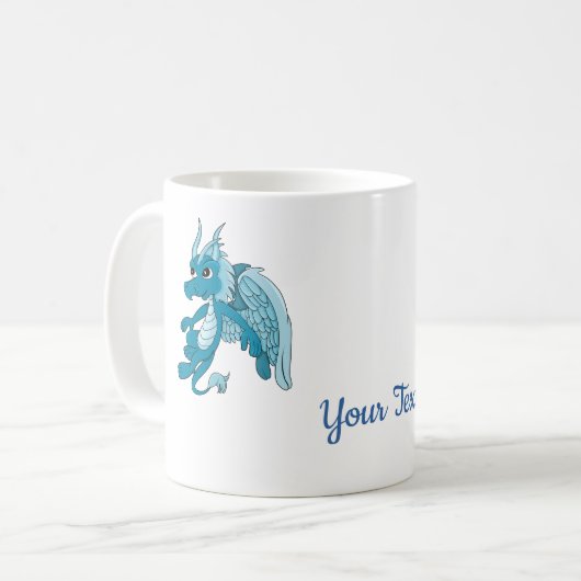 Blauwe Draak Cartoon Koffiemok (Voorkant links)