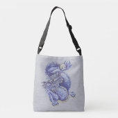Blauwe draak crossbody tas (Achterkant)