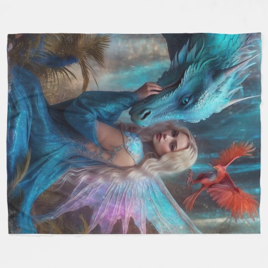 Blauwe draak deken (Voorkant (Horizontaal))