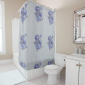 Blauwe draak douchegordijn (In situ)