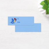 Blauwe draak en ballonnen Label Mini Visitekaartjes (Bureau)