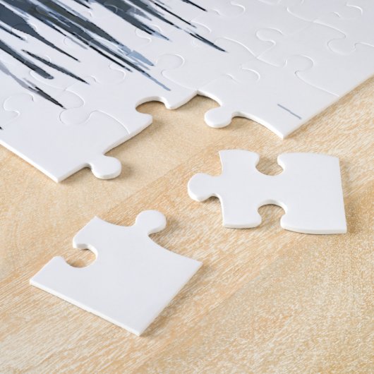 Blauwe draak en bewegingsillustratie legpuzzel (Zijkant)