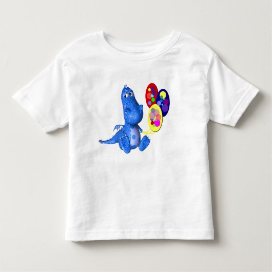 Blauwe draak en luchtballonnen kinder shirts (Voorkant)