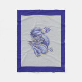Blauwe draak fleece deken (Voorkant)