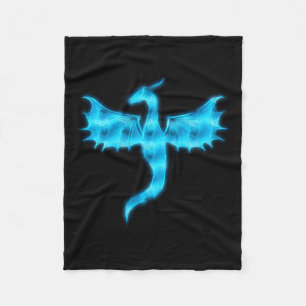 Blauwe draak fleece deken