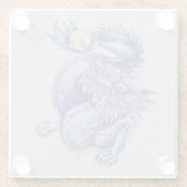 Blauwe draak glazen onderzetter (Achterkant)