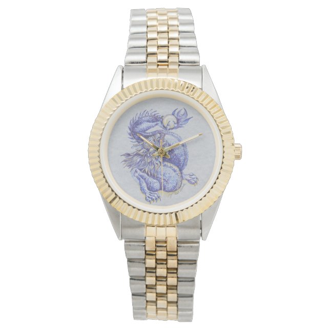 Blauwe draak horloge (Voorkant)