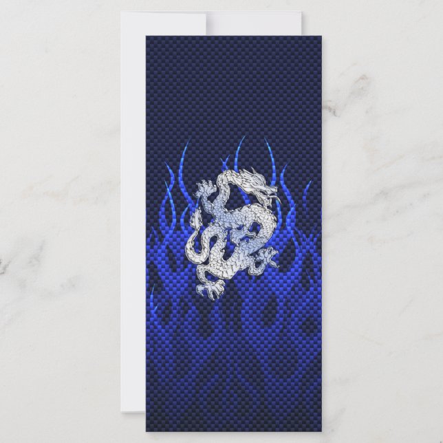 Blauwe draak in koolstofvezelstijlen van Chrome (Voorkant)