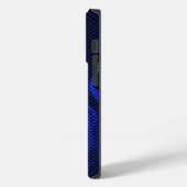 Blauwe draak in koolstofvezelstijlen van Chrome Case-Mate iPhone Case (Achterkant / Links)