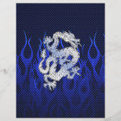 Blauwe draak in koolstofvezelstijlen van Chrome Flyer (Voorkant)