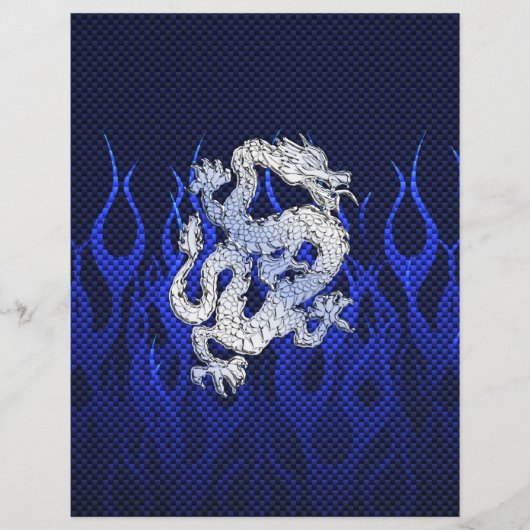 Blauwe draak in koolstofvezelstijlen van Chrome Flyer (Voorkant)