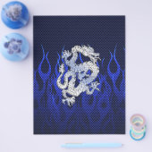 Blauwe draak in koolstofvezelstijlen van Chrome Flyer (Enkel)