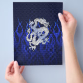 Blauwe draak in koolstofvezelstijlen van Chrome Flyer (Hand)