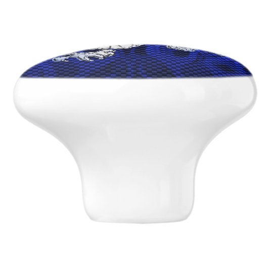 Blauwe draak in koolstofvezelstijlen van Chrome Keramische Knop (Zijkant)