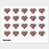 Blauwe draak Japans tattoo Hart Sticker (Vel)