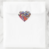 Blauwe draak Japans tattoo Hart Sticker (Tas)