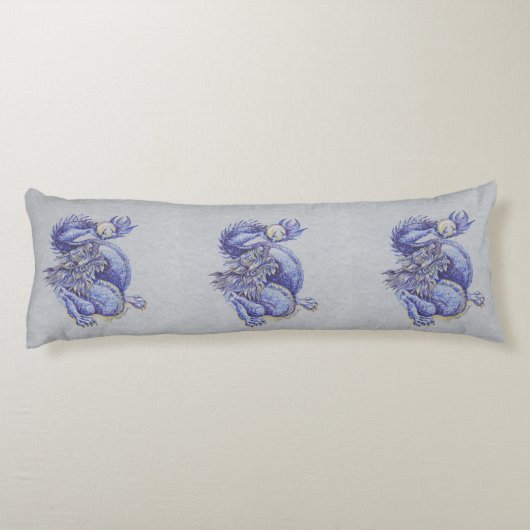 Blauwe draak lichaamskussen (Achterkant)