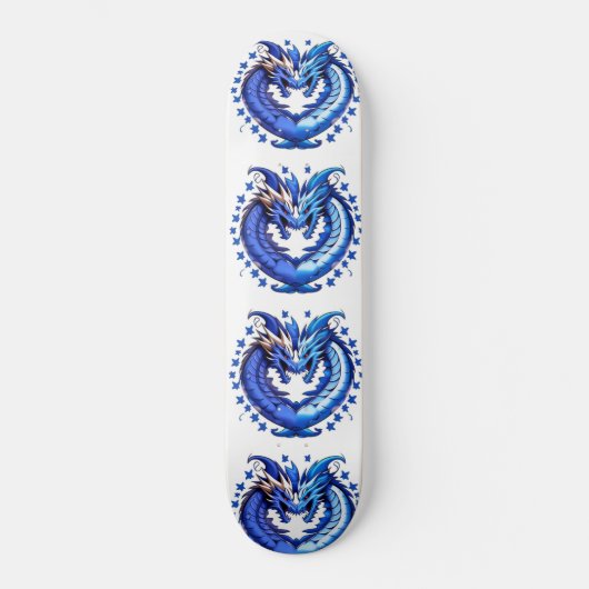Blauwe draak met sterren persoonlijk skateboard (Voorkant)