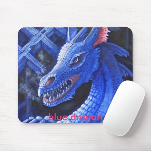 Blauwe draak muismat (Met muis)