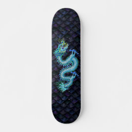 Blauwe Draak op Draakenschubben Persoonlijk Skateboard