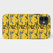 blauwe draak op geel Case-Mate iPhone case (Achterkant (horizontaal))