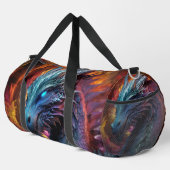 Blauwe Draak op Vurige Achtergrond Plunjezak (Rechterhoek)