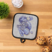 Blauwe draak pannenlap (Top down)