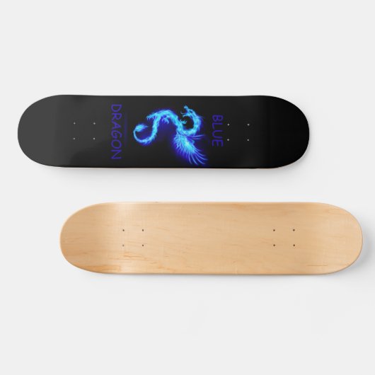 Blauwe draak persoonlijk skateboard (Horizontaal)