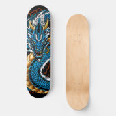 Blauwe draak persoonlijk skateboard (Voorkant)