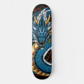 Blauwe draak persoonlijk skateboard (Voorkant)