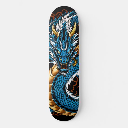 Blauwe draak persoonlijk skateboard (Voorkant)