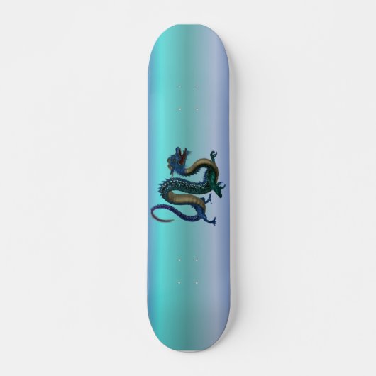 Blauwe draak persoonlijk skateboard (Voorkant)