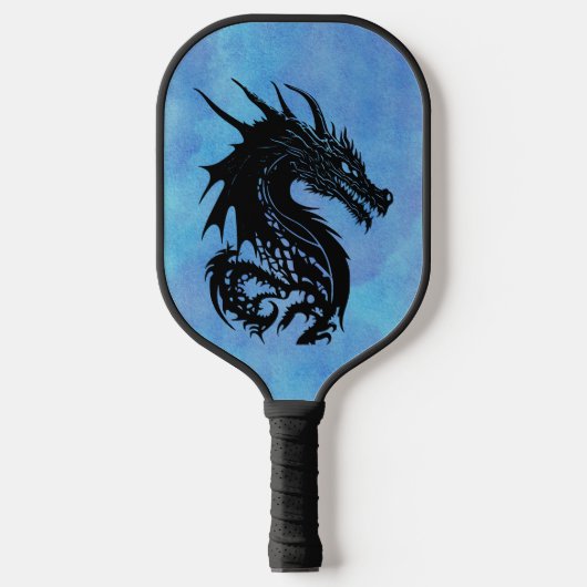 Blauwe draak pickleball paddle (Voorkant)